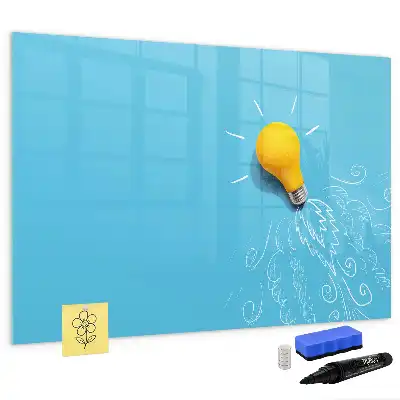 Quadro magnético para escrever estampa de desenho de lâmpada