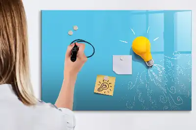 Quadro magnético para escrever estampa de desenho de lâmpada