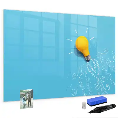 Quadro magnético para escrever estampa de desenho de lâmpada