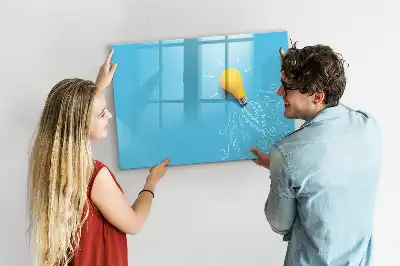 Quadro magnético para escrever estampa de desenho de lâmpada