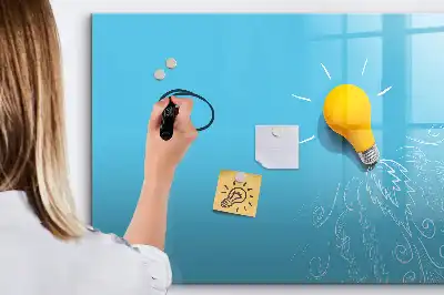 Quadro magnético para escrever estampa de desenho de lâmpada