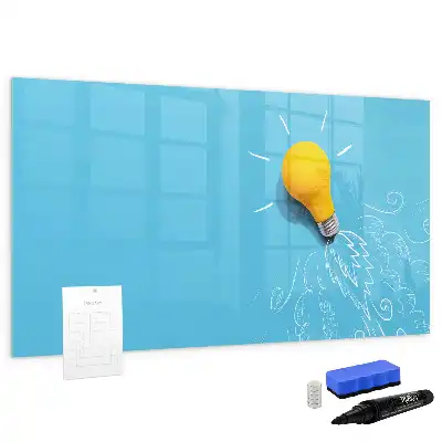 Quadro magnético para escrever estampa de desenho de lâmpada