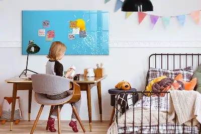 Quadro magnético para escrever estampa de desenho de lâmpada