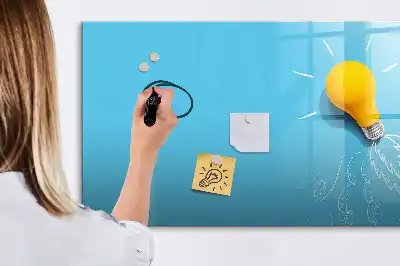 Quadro magnético para escrever estampa de desenho de lâmpada