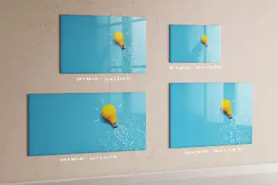 Quadro magnético para escrever estampa de desenho de lâmpada
