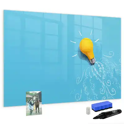 Quadro magnético para escrever estampa de desenho de lâmpada