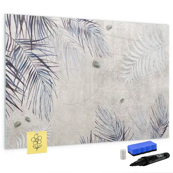 Quadro magnético para escrever estampa de folha de palmeira