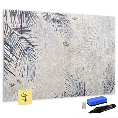 Quadro magnético para escrever estampa de folha de palmeira