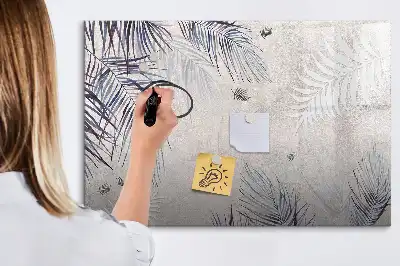 Quadro magnético para escrever estampa de folha de palmeira