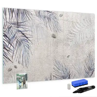 Quadro magnético para escrever estampa de folha de palmeira