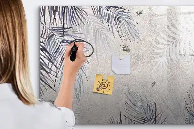 Quadro magnético para escrever estampa de folha de palmeira
