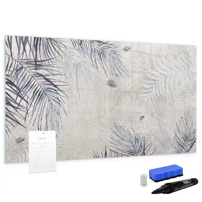 Quadro magnético para escrever estampa de folha de palmeira