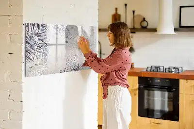 Quadro magnético para escrever estampa de folha de palmeira