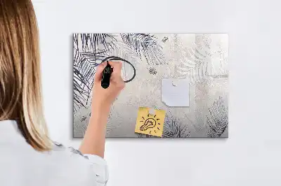 Quadro magnético para escrever estampa de folha de palmeira