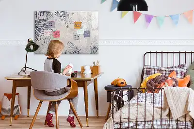 Quadro magnético para escrever estampa de folha de palmeira