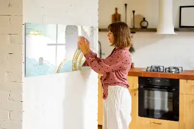 Quadro magnético para desenhar com padrão decorativo