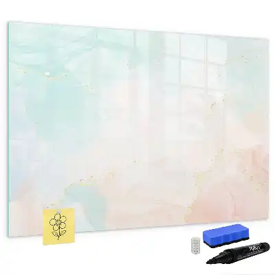 Quadro magnético para escrever com estampa de mármore em aquarela