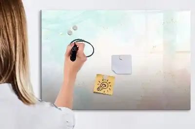 Quadro magnético para escrever com estampa de mármore em aquarela