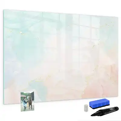 Quadro magnético para escrever com estampa de mármore em aquarela