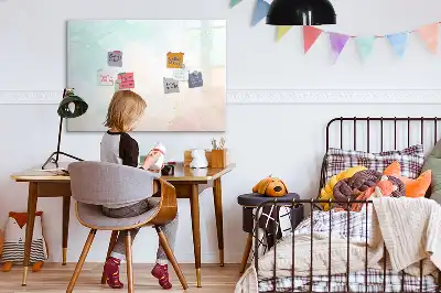 Quadro magnético para escrever com estampa de mármore em aquarela