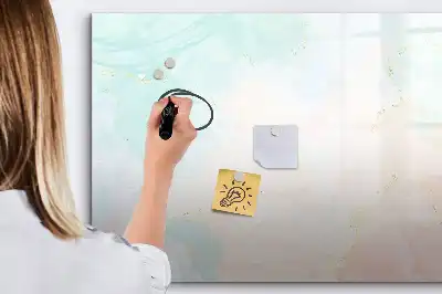 Quadro magnético para escrever com estampa de mármore em aquarela