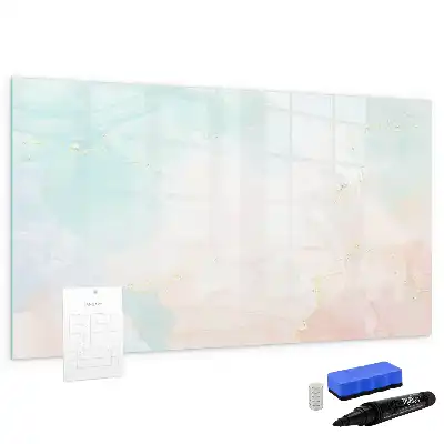 Quadro magnético para escrever com estampa de mármore em aquarela