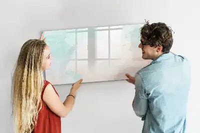 Quadro magnético para escrever com estampa de mármore em aquarela
