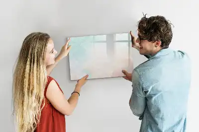 Quadro magnético para escrever com estampa de mármore em aquarela