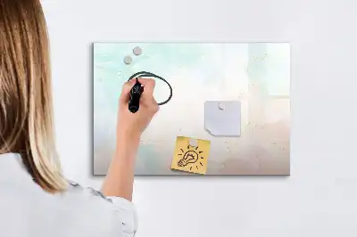 Quadro magnético para escrever com estampa de mármore em aquarela