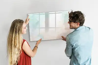 Quadro magnético para escrever com estampa de mármore em aquarela