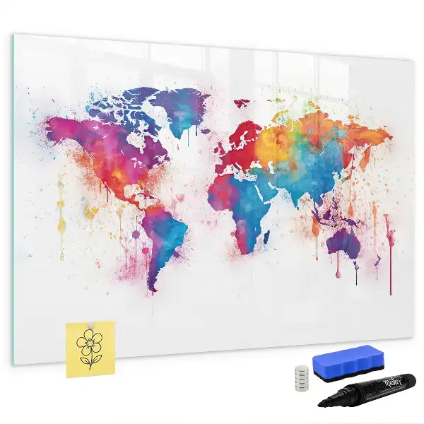 Mapa-múndi quadro para desenhar magnético