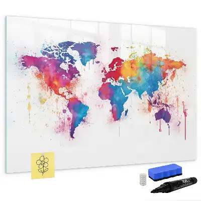 Mapa-múndi quadro para desenhar magnético