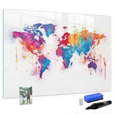 Mapa-múndi quadro para desenhar magnético
