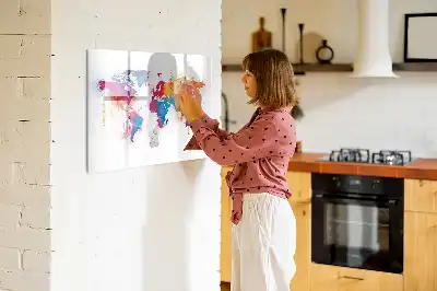 Mapa-múndi quadro para desenhar magnético