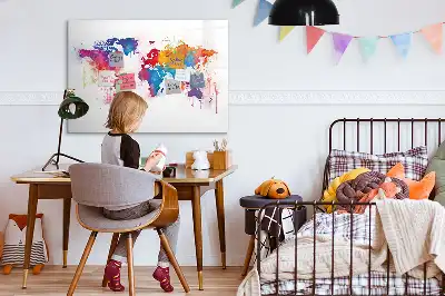 Mapa-múndi quadro para desenhar magnético