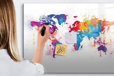 Mapa-múndi quadro para desenhar magnético