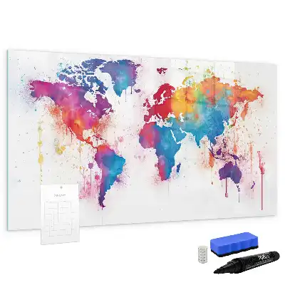 Mapa-múndi quadro para desenhar magnético