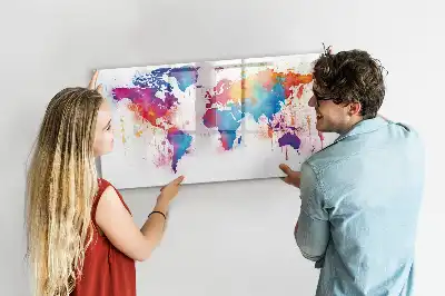 Mapa-múndi quadro para desenhar magnético