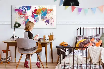 Mapa-múndi quadro para desenhar magnético