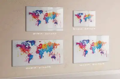 Mapa-múndi quadro para desenhar magnético