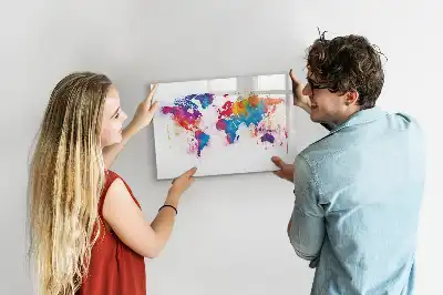 Mapa-múndi quadro para desenhar magnético