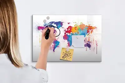 Mapa-múndi quadro para desenhar magnético