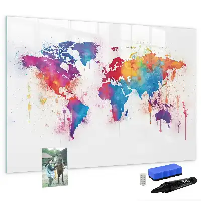 Mapa-múndi quadro para desenhar magnético