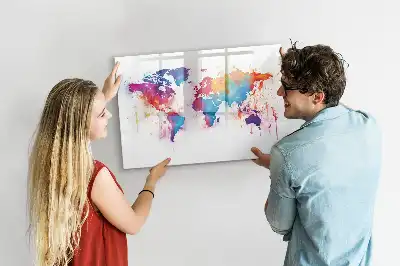 Mapa-múndi quadro para desenhar magnético