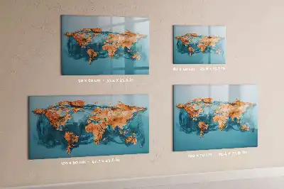 Quadro magnético para desenhar estampa de mapa-múndi abstrato