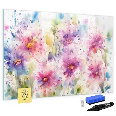 Quadro magnético para desenho com estampa de flores