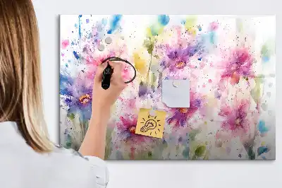 Quadro magnético para desenho com estampa de flores