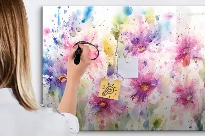 Quadro magnético para desenho com estampa de flores