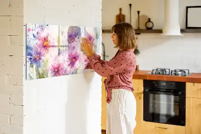 Quadro magnético para desenho com estampa de flores