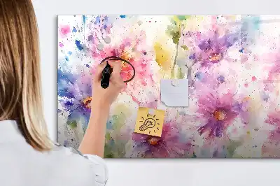 Quadro magnético para desenho com estampa de flores